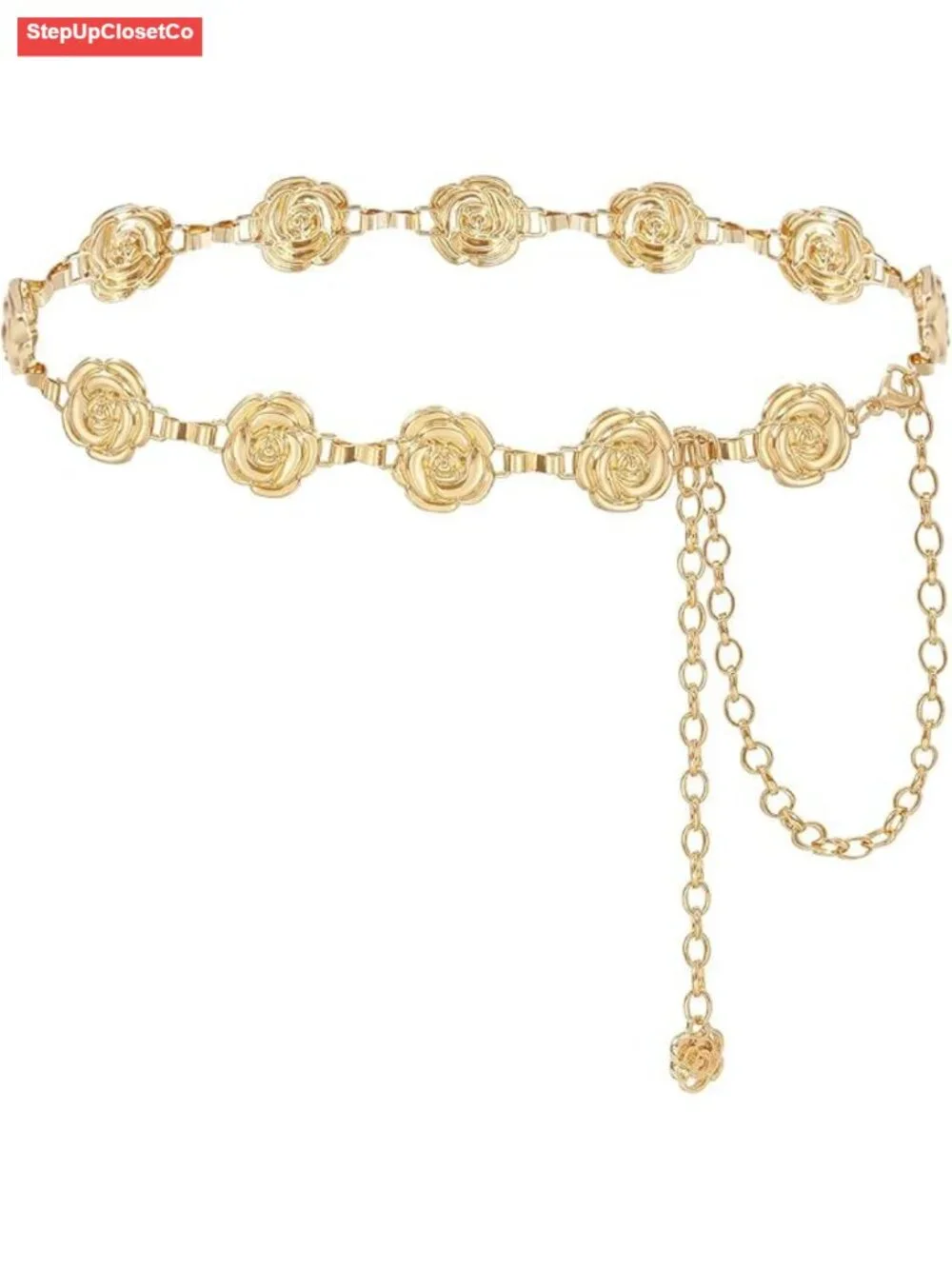 Women's Gold Chain Belt - Adjustable Waist Link Belt for Jeans & Dresses